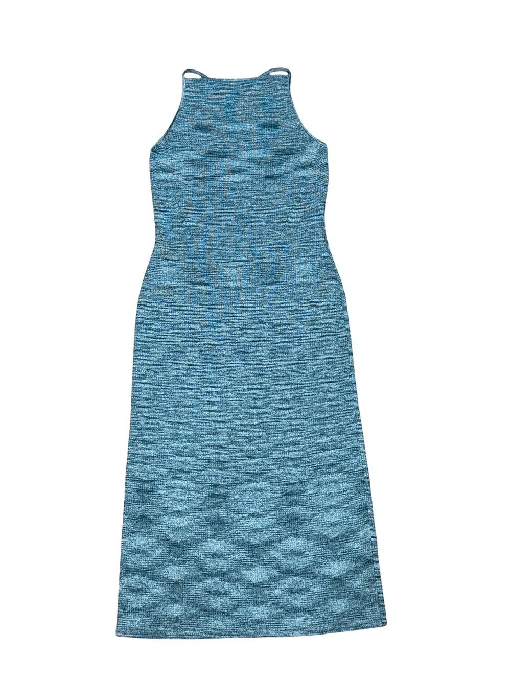 ✨ Banana Republic Sea Teal Space Dye Midi Sweater Dress Strappy Back Tank Size S - Picture 3 of 14